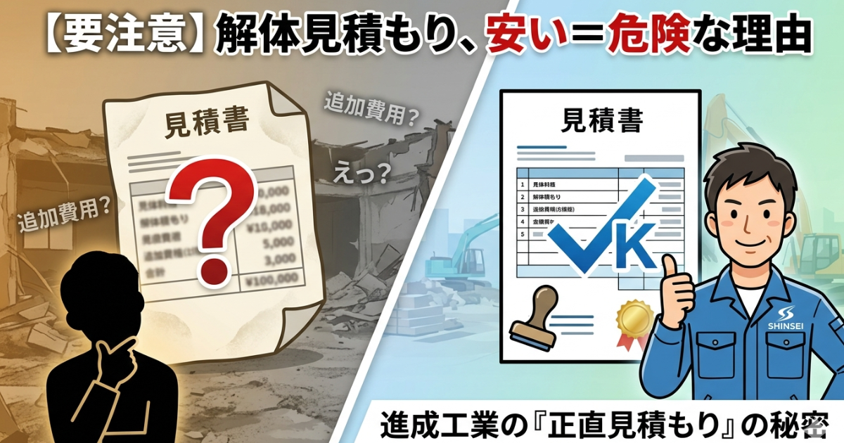 【要注意】解体工事の見積もり、安い＝危険な理由